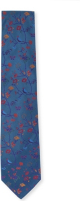 DUCHAMP Garden bird silk tie