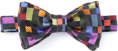 DUCHAMP Geometric silk bow tie