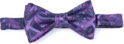 DUCHAMP Floral jacquard silk bow tie