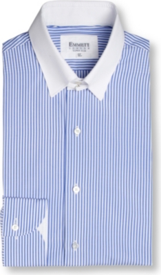 EMMETT LONDON Tab-collar slim fit single cuff shirt