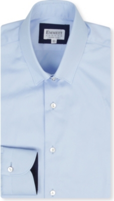 EMMETT LONDON Satin Twill super-slim single-cuff shirt