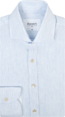 EMMETT LONDON James Bond slim-fit single-cuff linen shirt