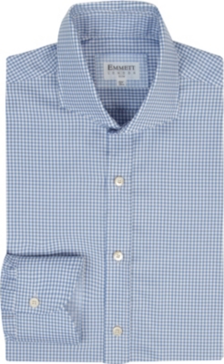 EMMETT LONDON Gingham slim-fit single-cuff shirt