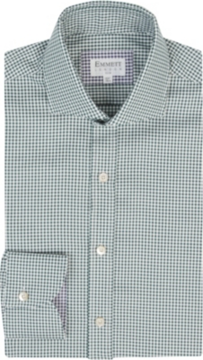 EMMETT LONDON Gingham slim-fit single-cuff shirt