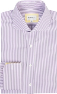 EMMETT LONDON Striped regular-fit double-cuff shirt