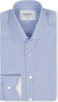 EMMETT LONDON Parker Oxford check slim-fit single-cuff shirt