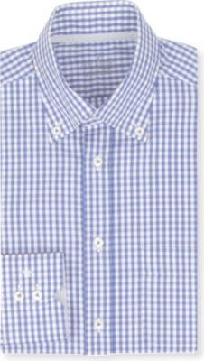 VAN LAACK Ron gingham tailored single-cuff shirt