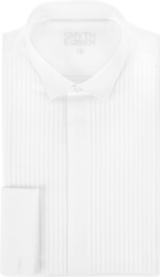 SMYTH & GIBSON Olivier pleated double-cuff dinner shirt