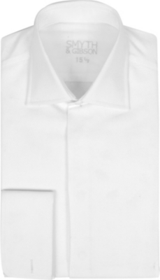 SMYTH & GIBSON Textured double-cuff dinner shirt