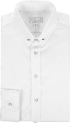 SMYTH & GIBSON Textured collar-bar shirt