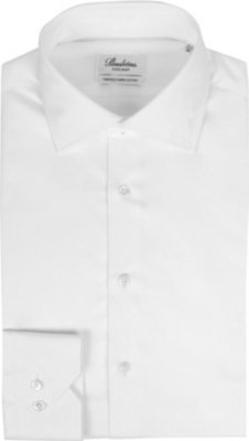 STENSTROMS Plain fitted single cuff shirt