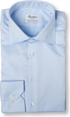 STENSTROMS Plain fitted single cuff shirt
