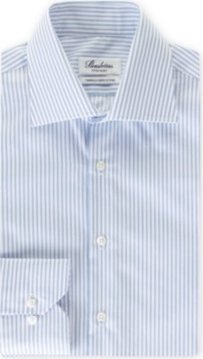 STENSTROMS Striped fitted single-cuff shirt