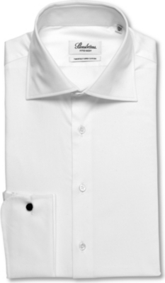 STENSTROMS Plain fitted double cuff shirt