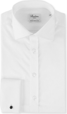STENSTROMS Plain slimline single cuff shirt