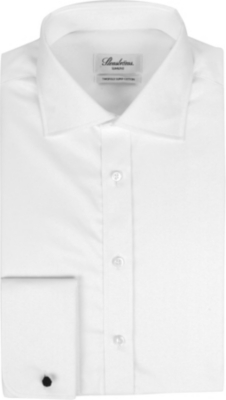 STENSTROMS Plain slimline double cuff shirt