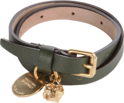 ALEXANDER MCQUEEN Leather skull bracelet