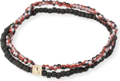 LUIS MORAIS Star embossed and beaded bracelet