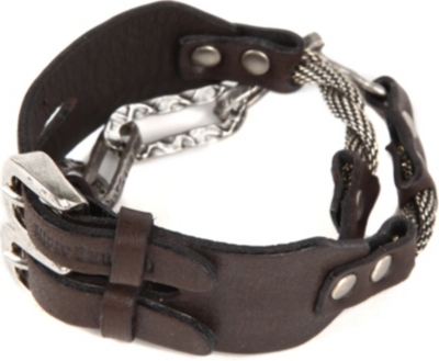 MARC BERNSTEIN NEW YORK Triple-wrap hammered-chain bracelet