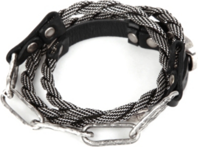 MARC BERNSTEIN NEW YORK Triple-wrap hammered-chain bracelet