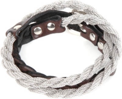 MARC BERNSTEIN NEW YORK Triple-wrap braided bracelet