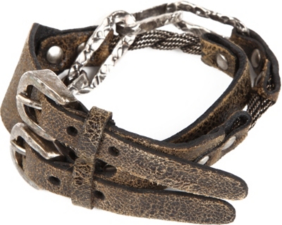 MARC BERNSTEIN NEW YORK Double-cuff hammered-chain bracelet