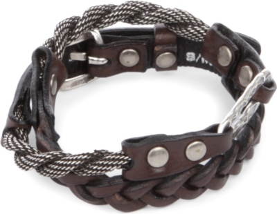 MARC BERNSTEIN NEW YORK Triple-wrap braided bracelet