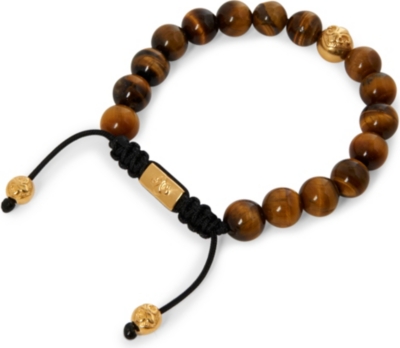 NIALAYA Gold, Tiger Eye and silver bracelet