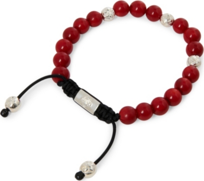 NIALAYA Red coral and silver bracelet