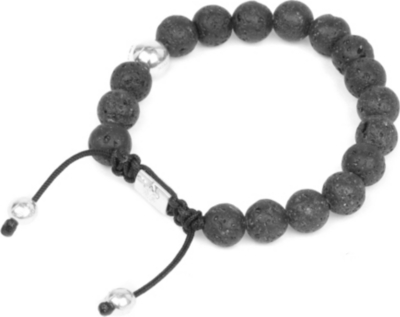 NIALAYA Basic lava stone and silver bracelet