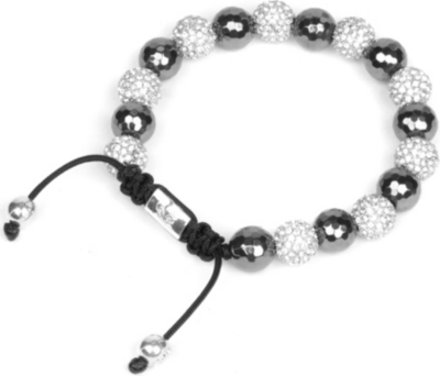 NIALAYA Italian crystal, silver and hematite bracelet