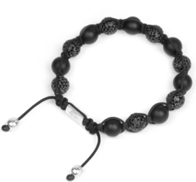 NIALAYA Italian crystal, silver and matt onyx bracelet