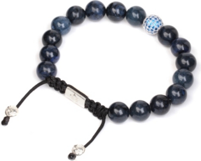 NIALAYA Blue coral and silver bracelet