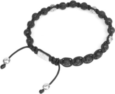 NIALAYA Diamond, silver and lava stone bracelet