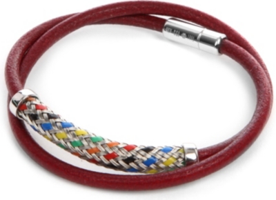 TATEOSSIAN Woven-band leather braclet