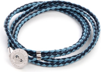 TATEOSSIAN Button-plate plaited-leather braclet