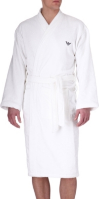 ARMANI Logo-detailed bathrobe