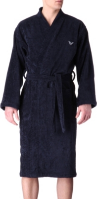ARMANI Logo-detailed bathrobe