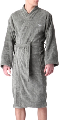ARMANI Logo-detailed bathrobe