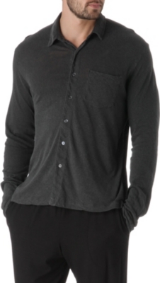 JAMES PERSE Long-sleeved linen jersey shirt