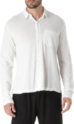 JAMES PERSE Long-sleeved linen jersey shirt