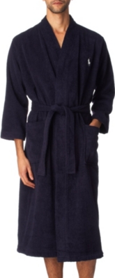 RALPH LAUREN Embroidered Pony dressing gown (Navy