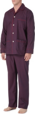 DEREK ROSE Arlo rose piped pyjamas