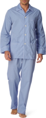 DEREK ROSE Contrast-trim pyjama set