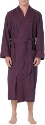 DEREK ROSE Arlo rose piped dressing gown