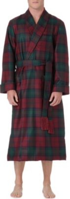 DEREK ROSE Tartan wool dressing gown
