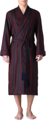 DEREK ROSE Striped wool robe