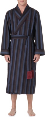 DEREK ROSE York piped wool dressing gown