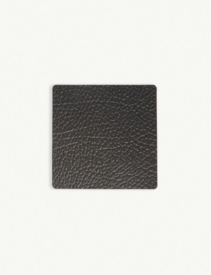 LIND DNA: Hippo square leather coaster
