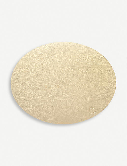 LIND DNA: Oval leather table mat 45cm x 36cm